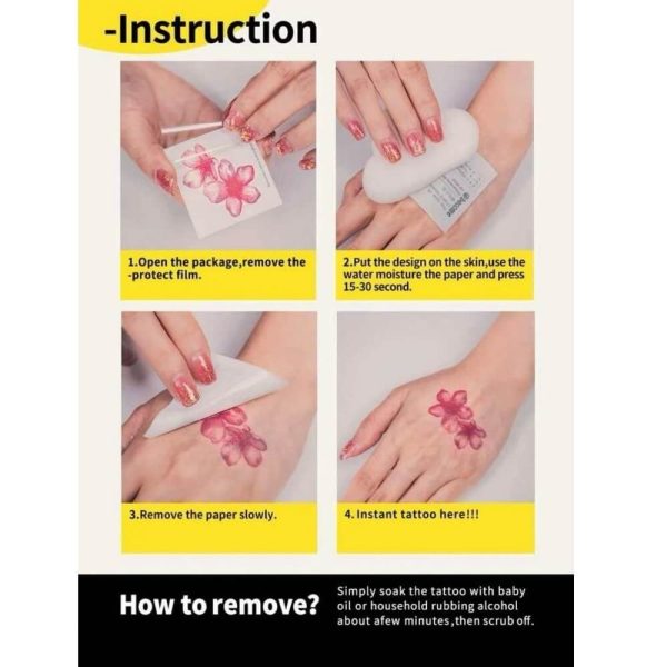 Black Waterproof Realistic Temporary Tattoo - Image 5