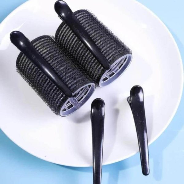 Large Hair Rollers Self Grip Salon Hairdressing Curlers 12 Pack - Black - Image 4