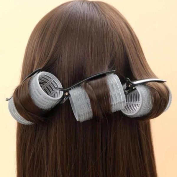 Large Hair Rollers Self Grip Salon Hairdressing Curlers 12 Pack - Gray - Image 3