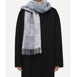 Loewe Cashmere Scarf Gray