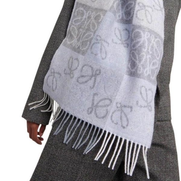 Loewe Cashmere Scarf Gray - Image 3