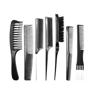 7 Pieces Professional Comb Set Black Pouch