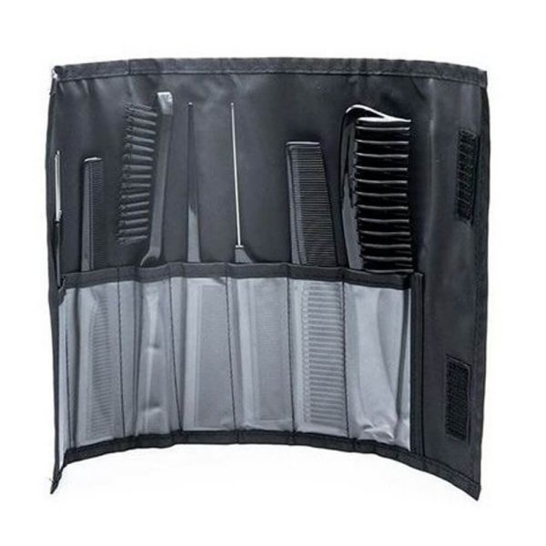 7 Pieces Professional Comb Set Black Pouch - Image 2