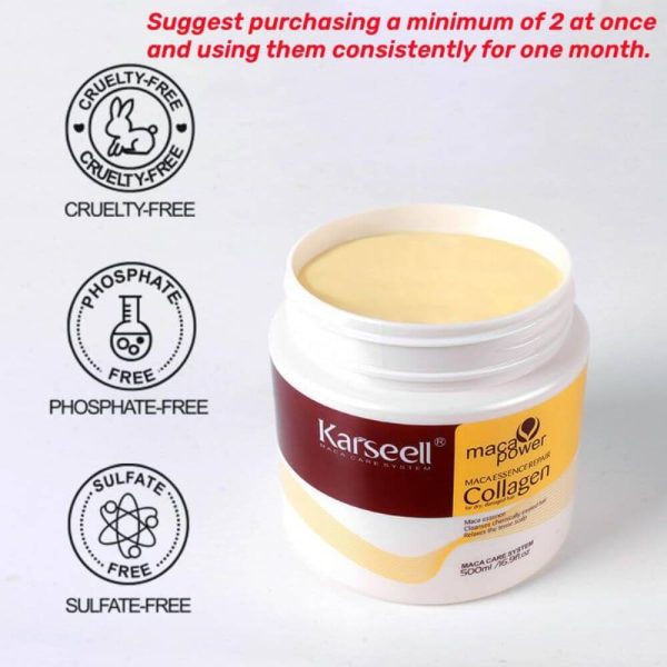 Karseell Collagen Deep Repair Conditioning Argan Oil Collagen Hair Mask 500ml - Image 4